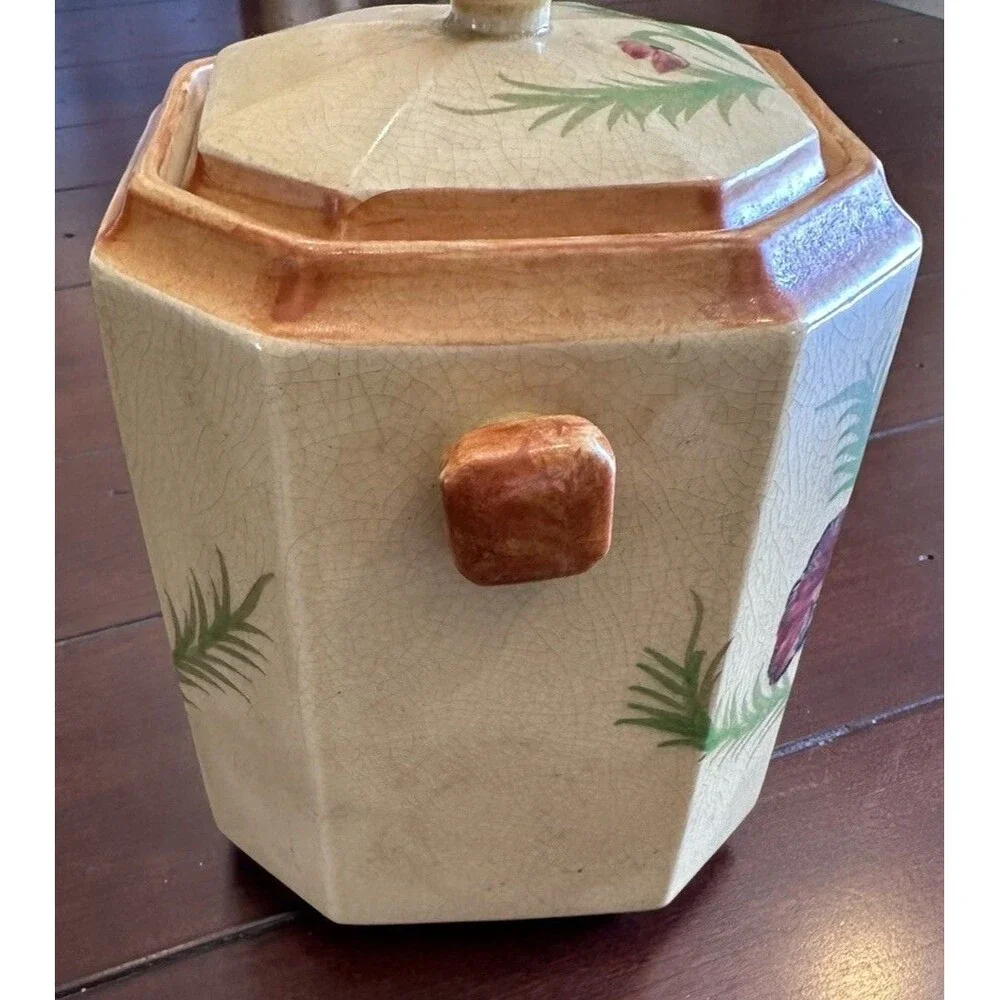 Vintage Hand Painted In Japan Biscuit Cookie Jar